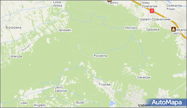 mapa Pociecha gmina Czosnów, Pociecha gmina Czosnów na mapie Targeo