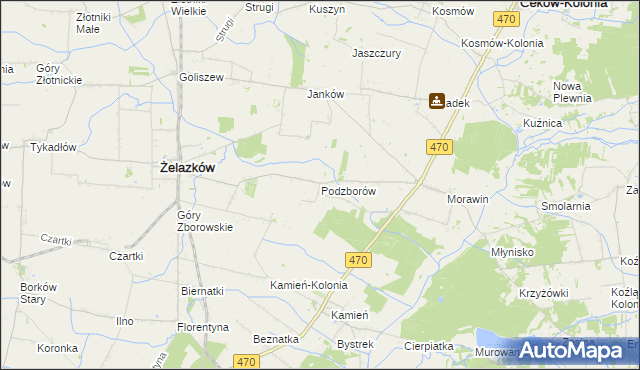 mapa Podzborów, Podzborów na mapie Targeo