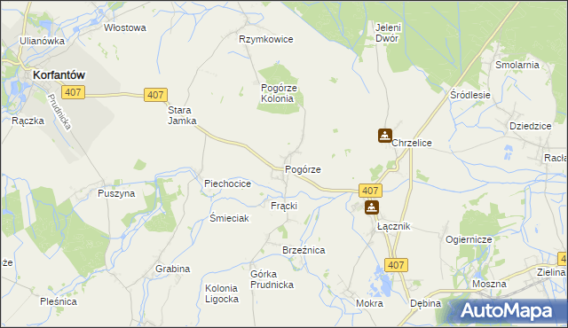 mapa Pogórze gmina Biała, Pogórze gmina Biała na mapie Targeo