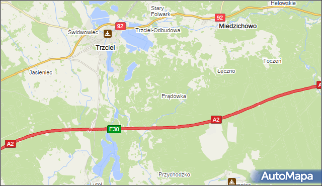 mapa Prądówka, Prądówka na mapie Targeo