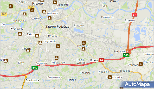 mapa Prokocim, Prokocim na mapie Targeo