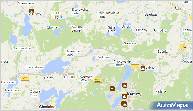 mapa Prokowo, Prokowo na mapie Targeo
