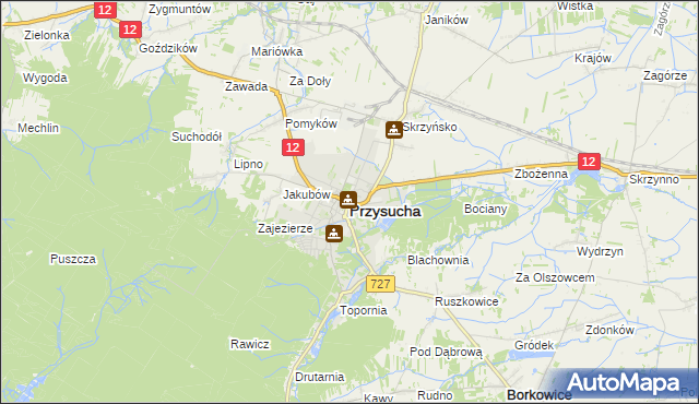mapa Przysucha, Przysucha na mapie Targeo