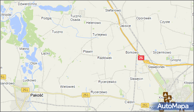 mapa Radłówek, Radłówek na mapie Targeo