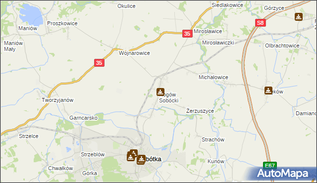 mapa Rogów Sobócki, Rogów Sobócki na mapie Targeo