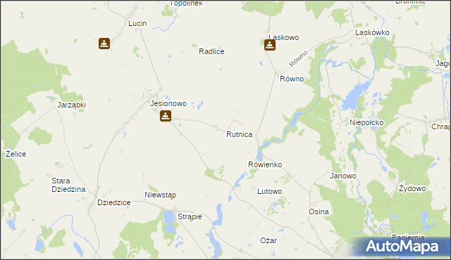 mapa Rutnica, Rutnica na mapie Targeo