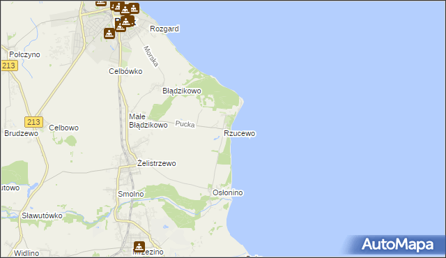 mapa Rzucewo, Rzucewo na mapie Targeo