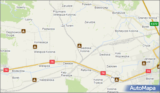 mapa Siedliska Kolonia, Siedliska Kolonia na mapie Targeo