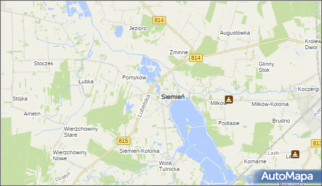 mapa Siemień, Siemień na mapie Targeo