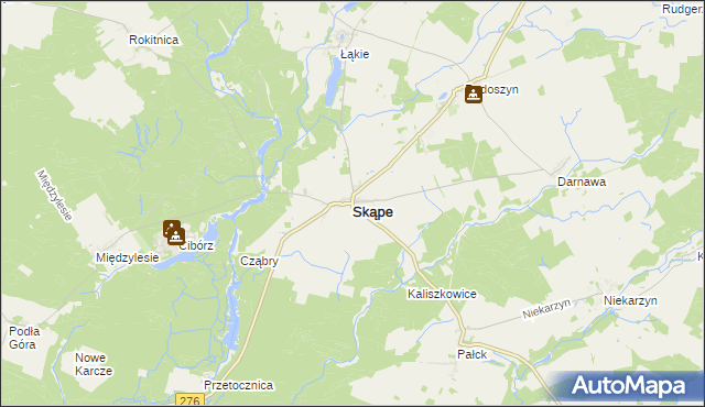 mapa Skąpe powiat świebodziński, Skąpe powiat świebodziński na mapie Targeo