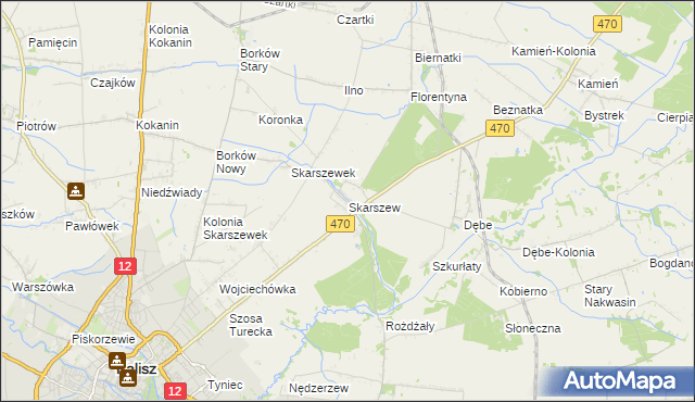 mapa Skarszew, Skarszew na mapie Targeo