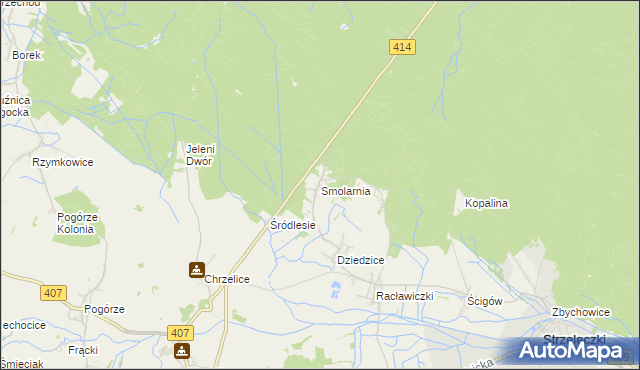 mapa Smolarnia gmina Strzeleczki, Smolarnia gmina Strzeleczki na mapie Targeo