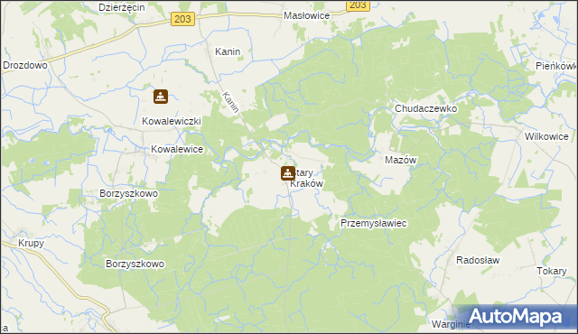 mapa Stary Kraków, Stary Kraków na mapie Targeo