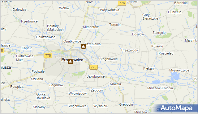 mapa Stogniowice, Stogniowice na mapie Targeo