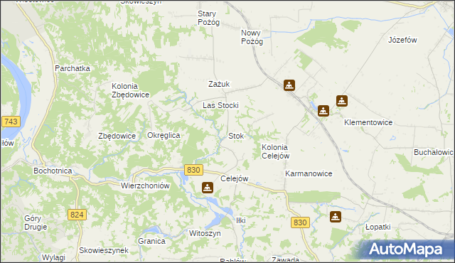 mapa Stok gmina Końskowola, Stok gmina Końskowola na mapie Targeo