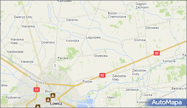 mapa Strzelcew, Strzelcew na mapie Targeo