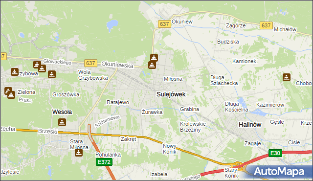 mapa Sulejówek, Sulejówek na mapie Targeo