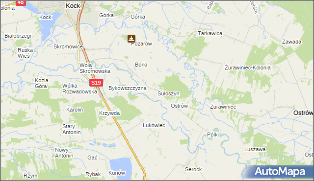 mapa Sułoszyn gmina Firlej, Sułoszyn gmina Firlej na mapie Targeo