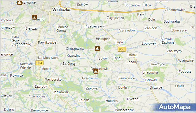 mapa Sułów gmina Biskupice, Sułów gmina Biskupice na mapie Targeo