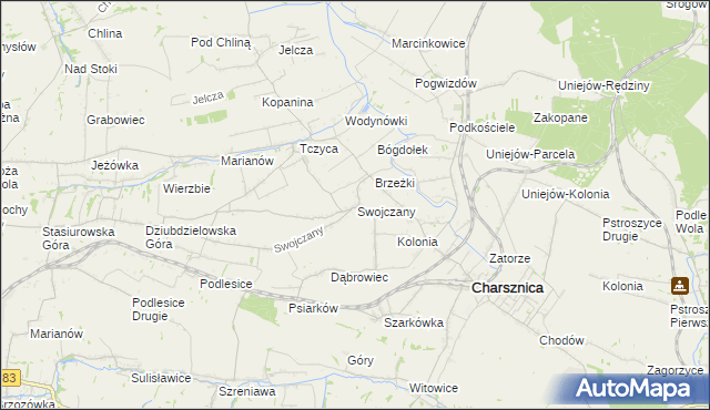 mapa Swojczany, Swojczany na mapie Targeo