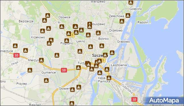 mapa Szczecina, Szczecin na mapie Targeo