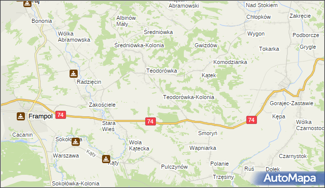 mapa Teodorówka-Kolonia, Teodorówka-Kolonia na mapie Targeo