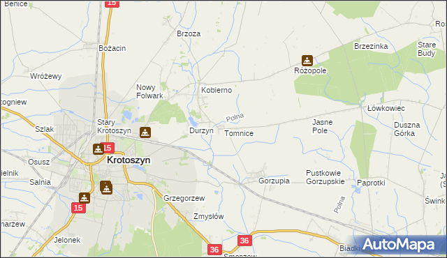 mapa Tomnice, Tomnice na mapie Targeo