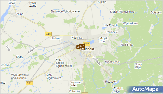 mapa Tuchola, Tuchola na mapie Targeo