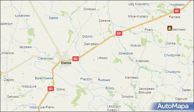 mapa Ułtowo, Ułtowo na mapie Targeo