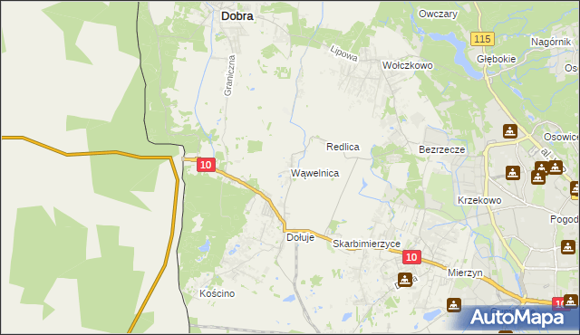mapa Wąwelnica, Wąwelnica na mapie Targeo