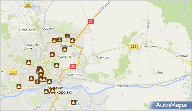 mapa Wawrów, Wawrów na mapie Targeo