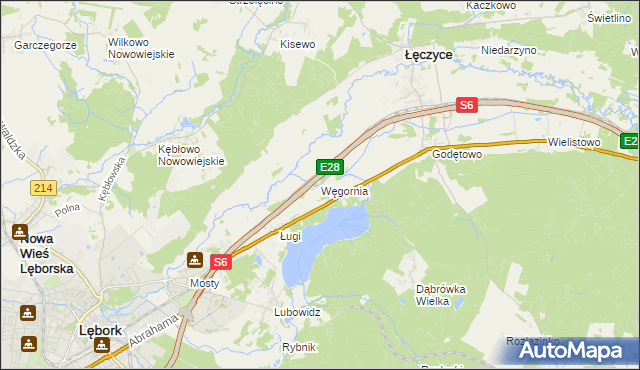 mapa Węgornia, Węgornia na mapie Targeo