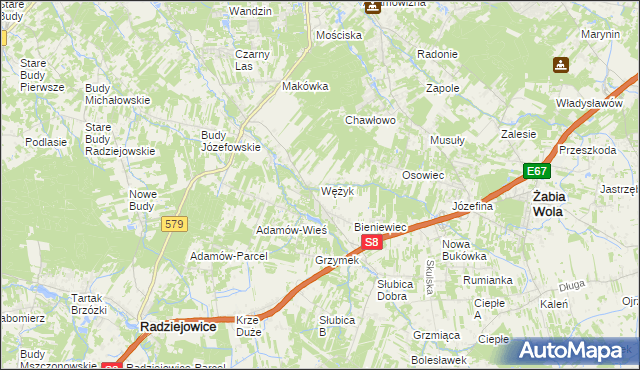 mapa Wężyk, Wężyk na mapie Targeo