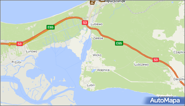 mapa Wicko gmina Międzyzdroje, Wicko gmina Międzyzdroje na mapie Targeo