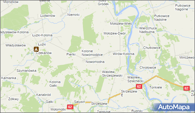 mapa Wirów gmina Jabłonna Lacka, Wirów gmina Jabłonna Lacka na mapie Targeo