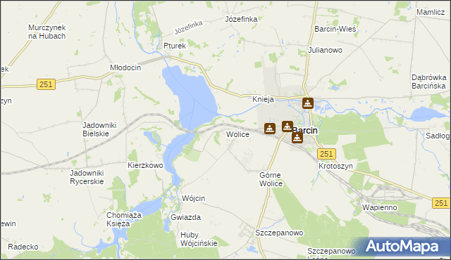 mapa Wolice, Wolice na mapie Targeo