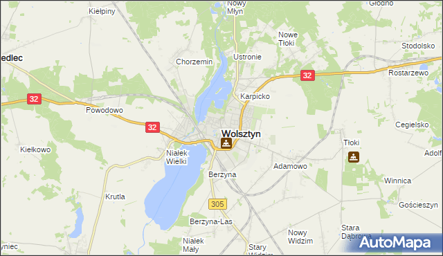 mapa Wolsztyn, Wolsztyn na mapie Targeo