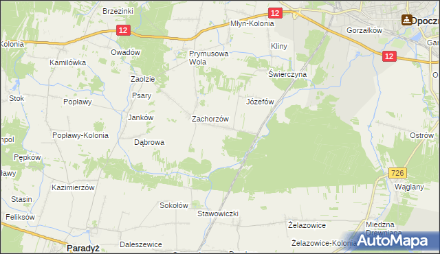 mapa Zachorzów-Kolonia, Zachorzów-Kolonia na mapie Targeo