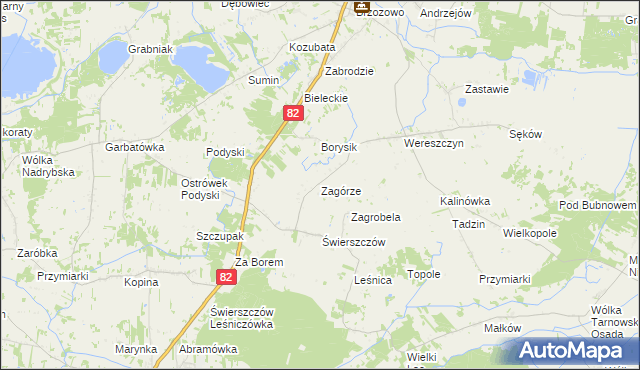 mapa Zagórze gmina Cyców, Zagórze gmina Cyców na mapie Targeo