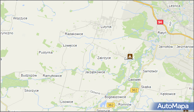mapa Zakrzyce, Zakrzyce na mapie Targeo