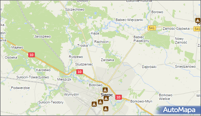 mapa Żarówka gmina Sierpc, Żarówka gmina Sierpc na mapie Targeo
