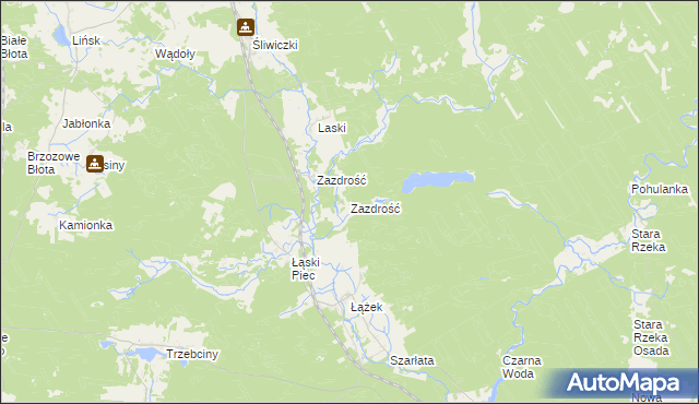 mapa Zazdrość gmina Osie, Zazdrość gmina Osie na mapie Targeo