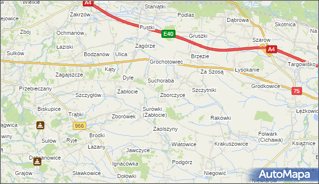 mapa Zborczyce, Zborczyce na mapie Targeo