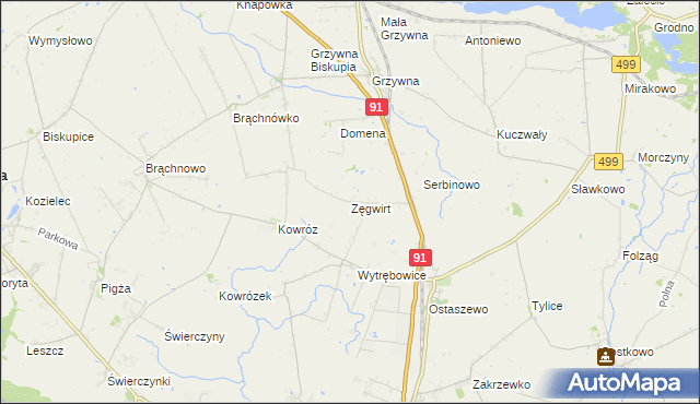 mapa Zęgwirt, Zęgwirt na mapie Targeo