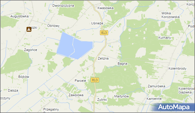 mapa Żelizna, Żelizna na mapie Targeo