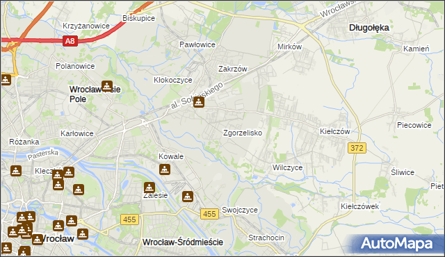 mapa Zgorzelisko, Zgorzelisko na mapie Targeo