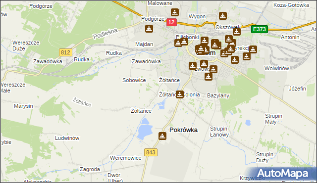 mapa Żółtańce-Kolonia, Żółtańce-Kolonia na mapie Targeo