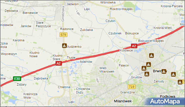 mapa Żuków gmina Grodzisk Mazowiecki, Żuków gmina Grodzisk Mazowiecki na mapie Targeo