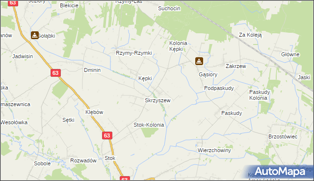 mapa Żyłki, Żyłki na mapie Targeo