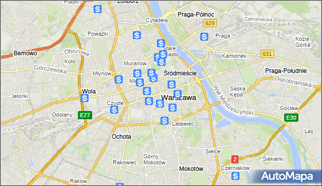 mapa Warszawy, Warszawa na mapie Targeo